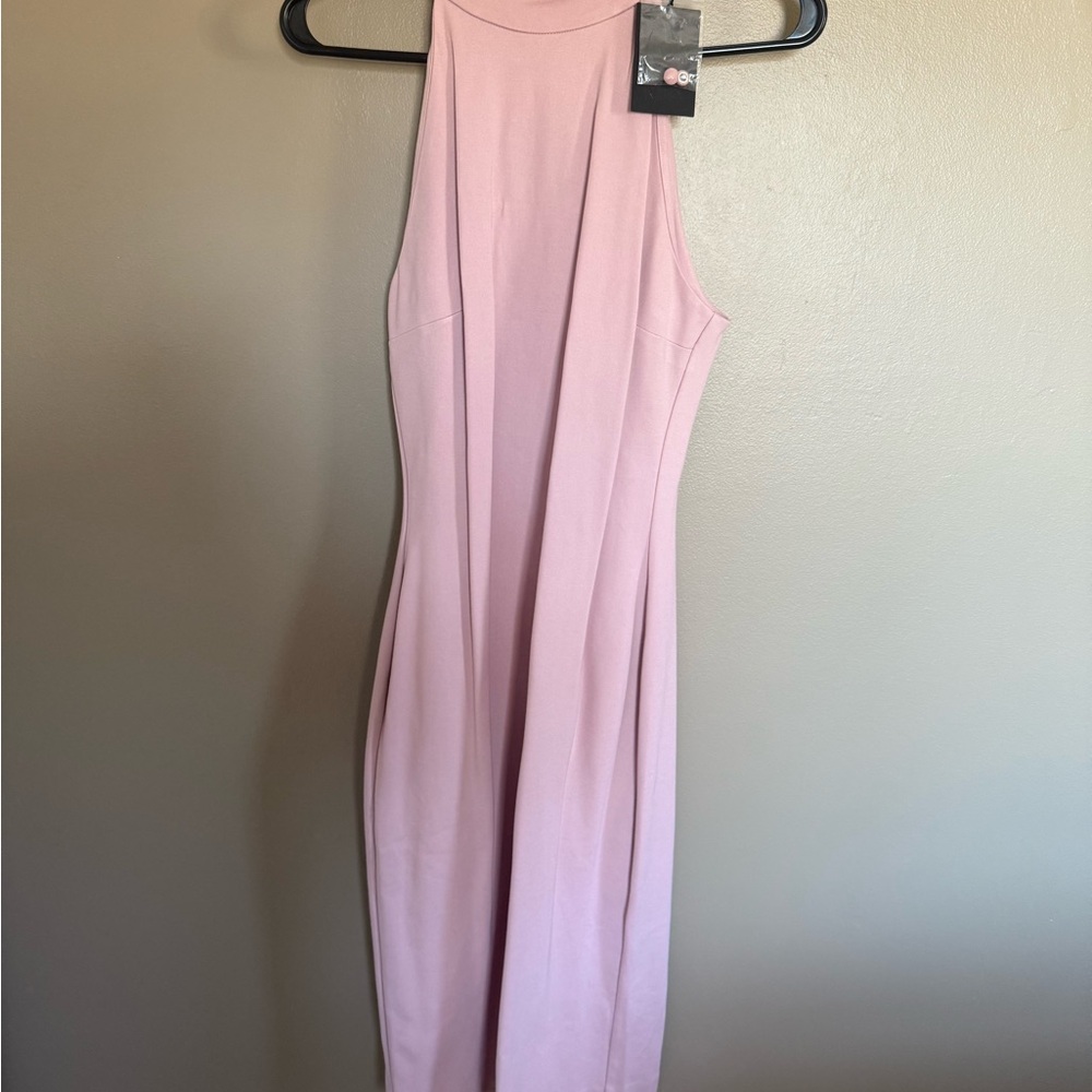 Pink High neck/Backless Dress